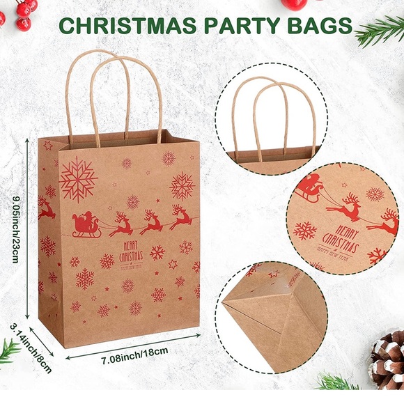LAST SET๐ฒ 10 HOLIDAY GIFT BAGS- KRAFT STYLE - Picture 4 of 6